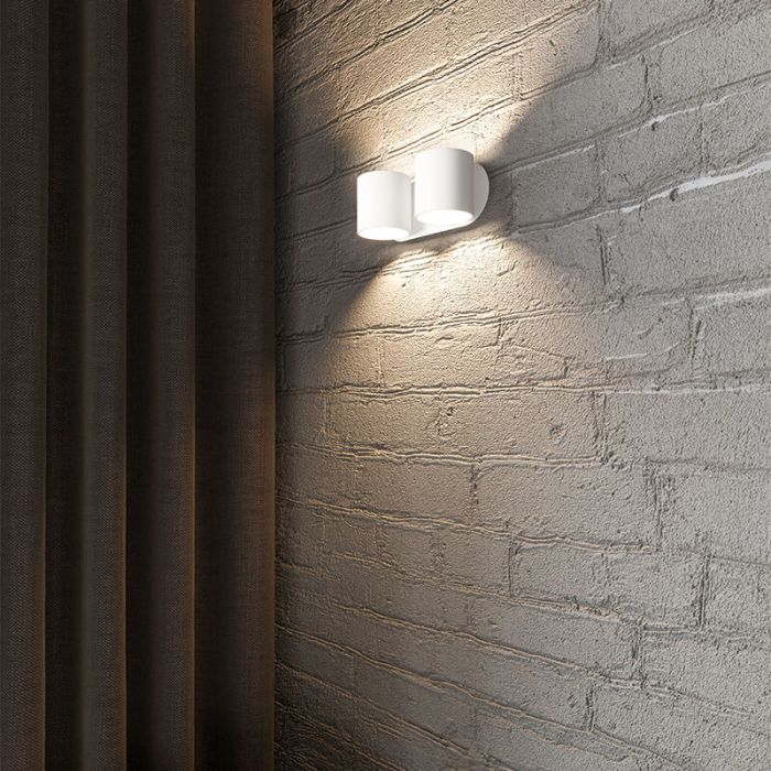 Aluminium up down wall light white, Amely
