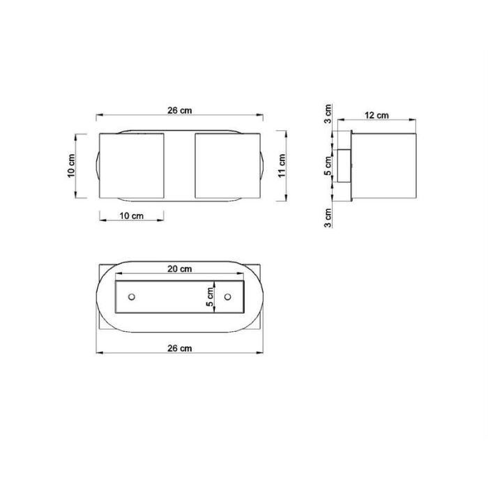 Aluminium up down wall light white, Amely