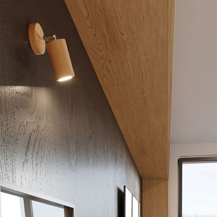 Wood wall spotlight brown, Fredrik