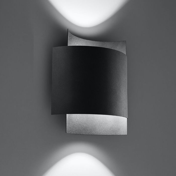 Aluminium up down wall light black, Julissa