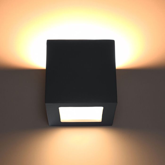 Glass up down wall light black, Caitlin