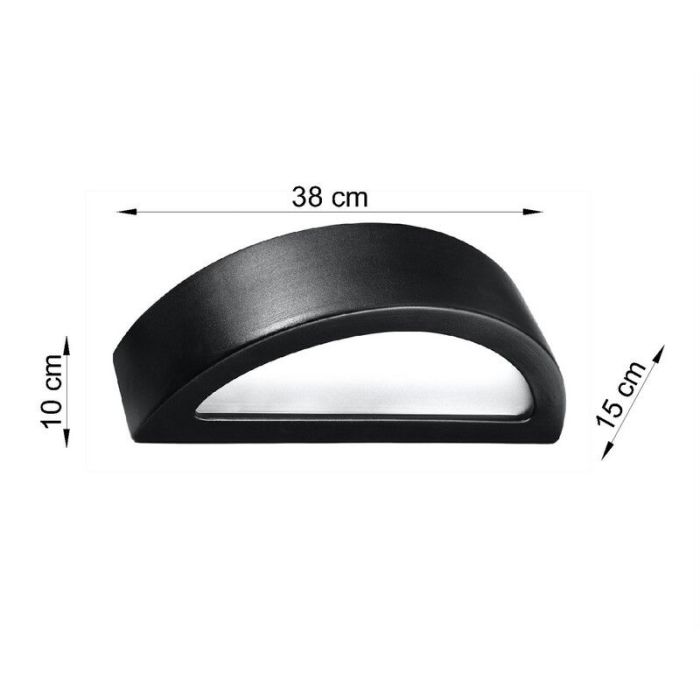 Glass up down wall light black, Fadila