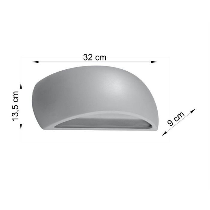 Glass up down wall light grey, Laurenz