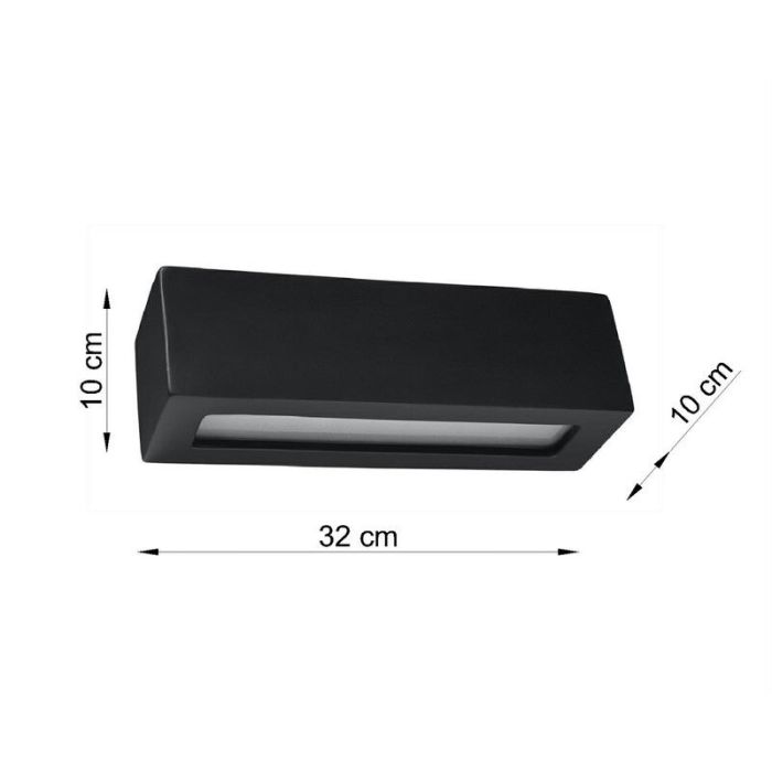Glass up down wall light black, Emmaly