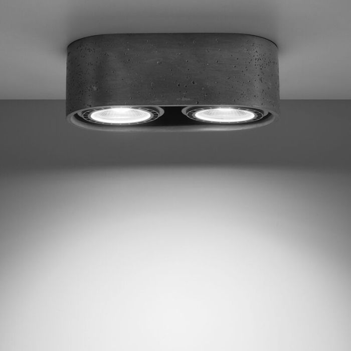 Concrete surface mounted downlight grey, Alessio