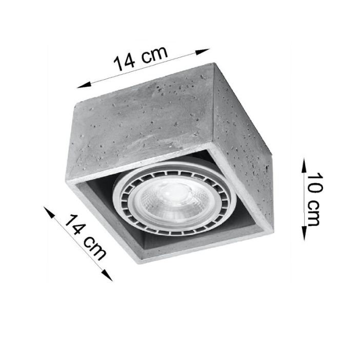 Concrete surface mounted downlight grey, Alfons