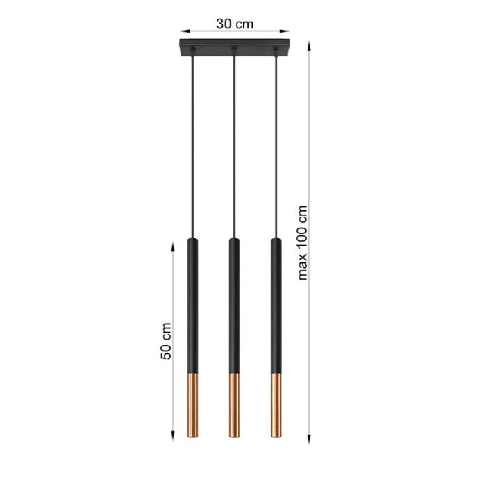 Aluminium pendant light copper, Ilonca