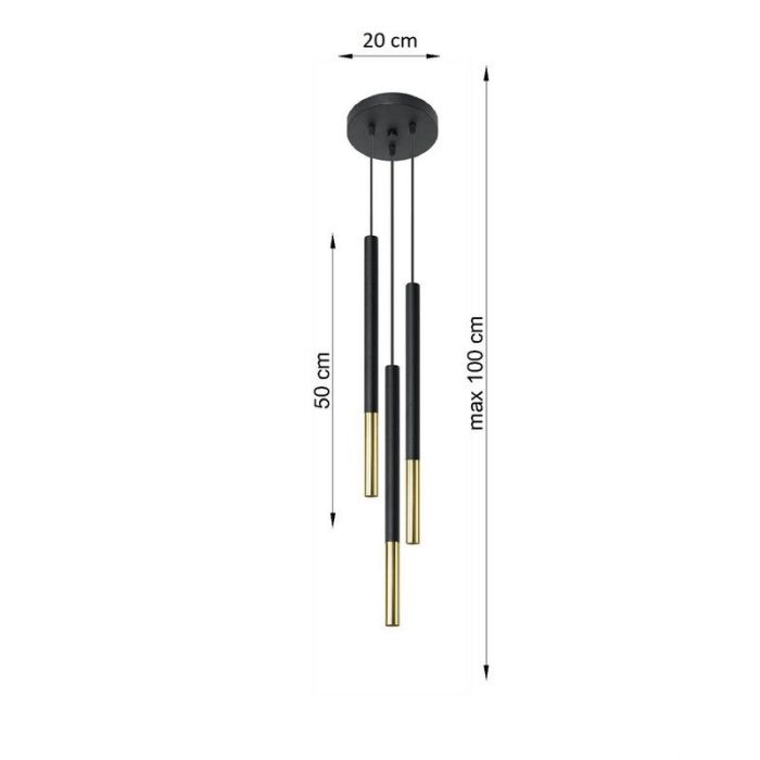 Aluminium pendant light gold, Ilonca