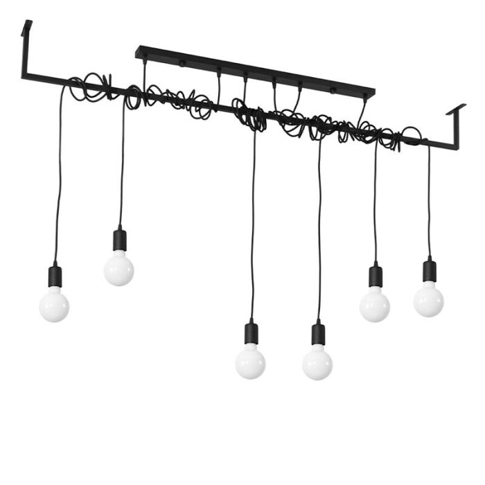 Steel pendant light black, Lauraine