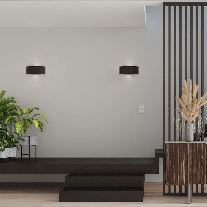 Aluminium up down wall light black, Jorgo