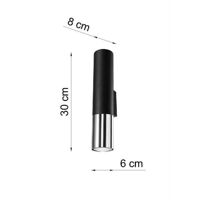 Aluminium up down wall light chrome, Hediye