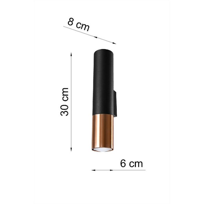 Aluminium up down wall light copper, Hediye