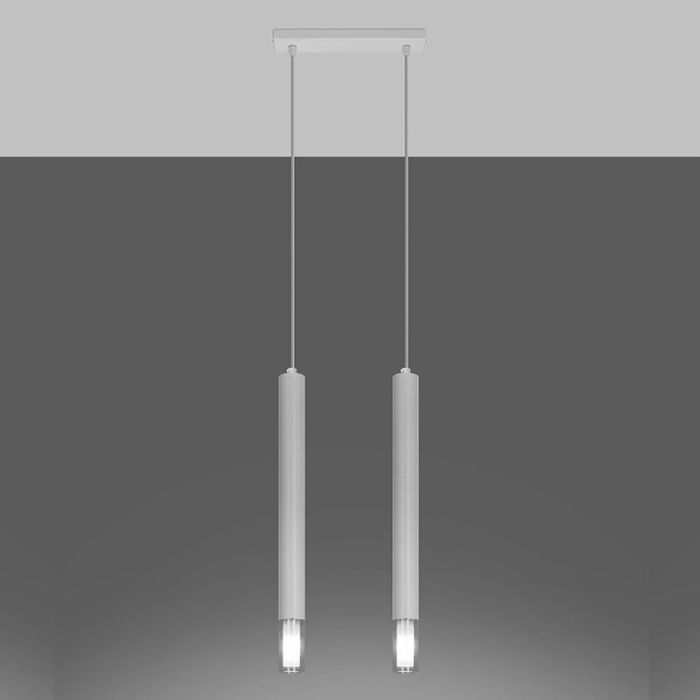 Glass pendant light white, Ishani