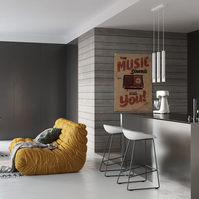 Glass pendant light white, Ishani