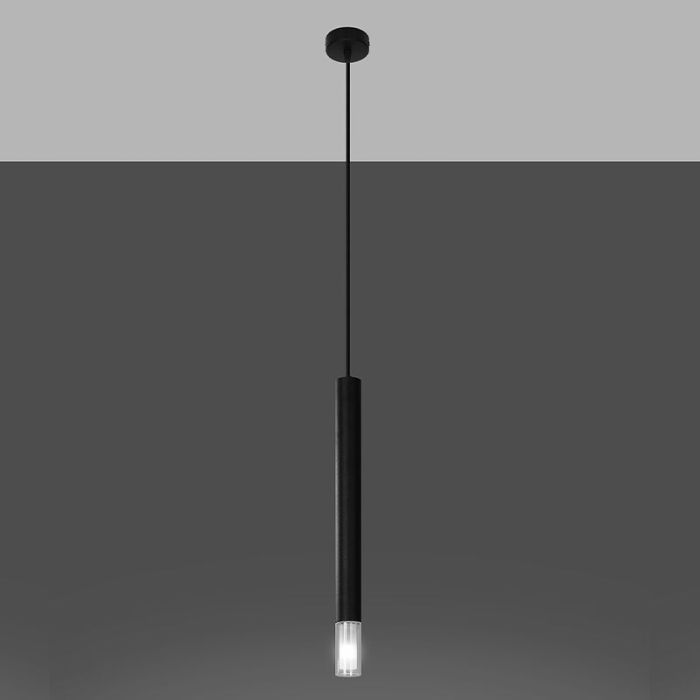 Glass pendant light black, Ishani