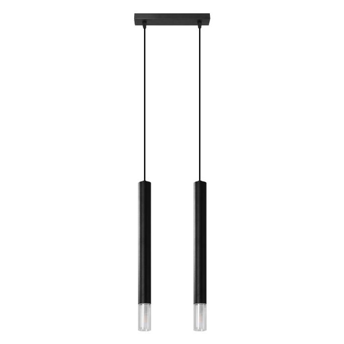 Glass pendant light black, Ishani
