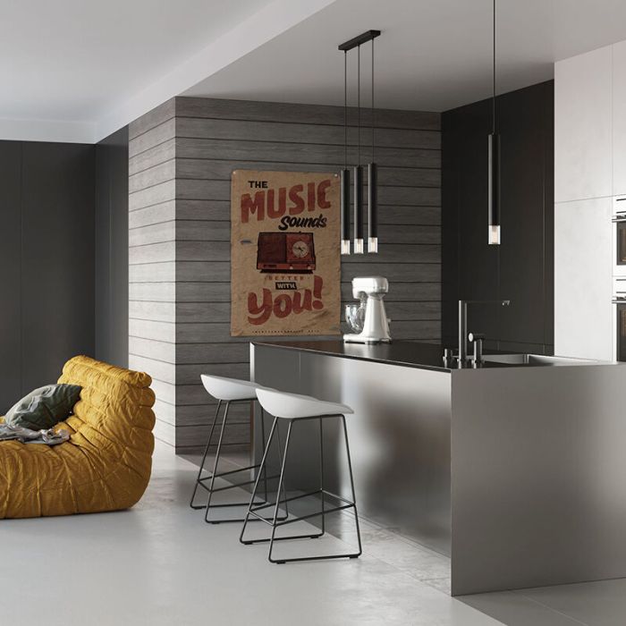 Glass pendant light black, Ishani