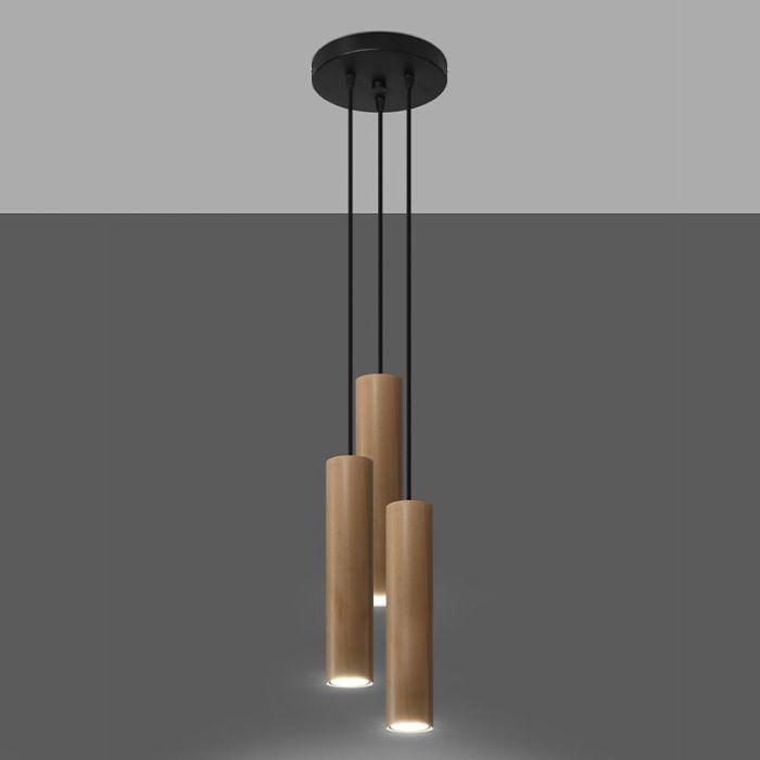 Wood pendant light brown, Francina