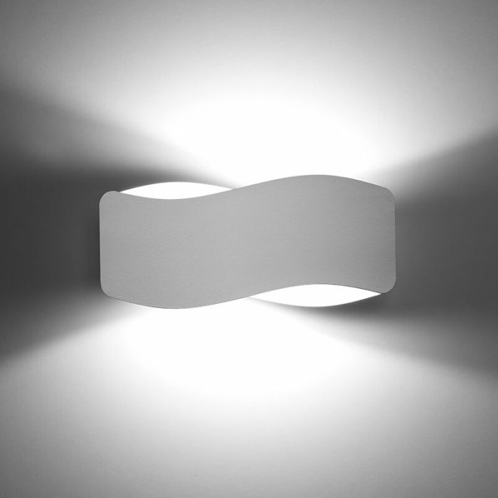 Aluminium up down wall light white, Keely