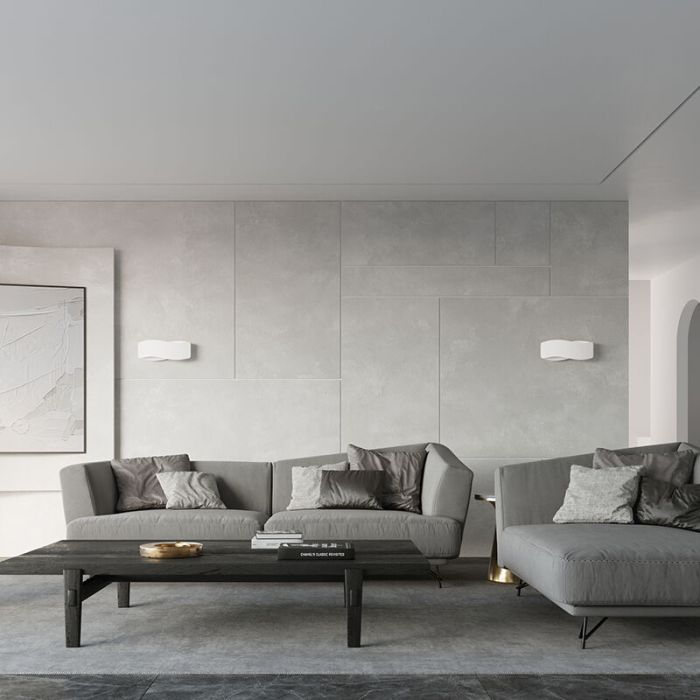 Aluminium up down wall light white, Keely
