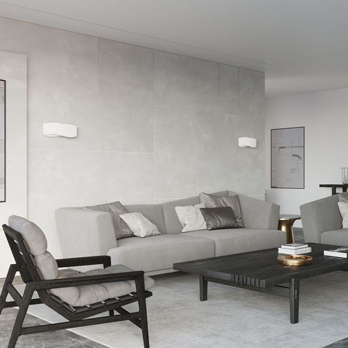 Aluminium up down wall light white, Keely