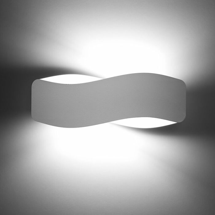 Aluminium up down wall light white, Keely