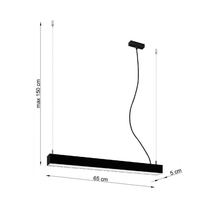 Aluminium pendant light black, Mascha, 22W, 3000K LED