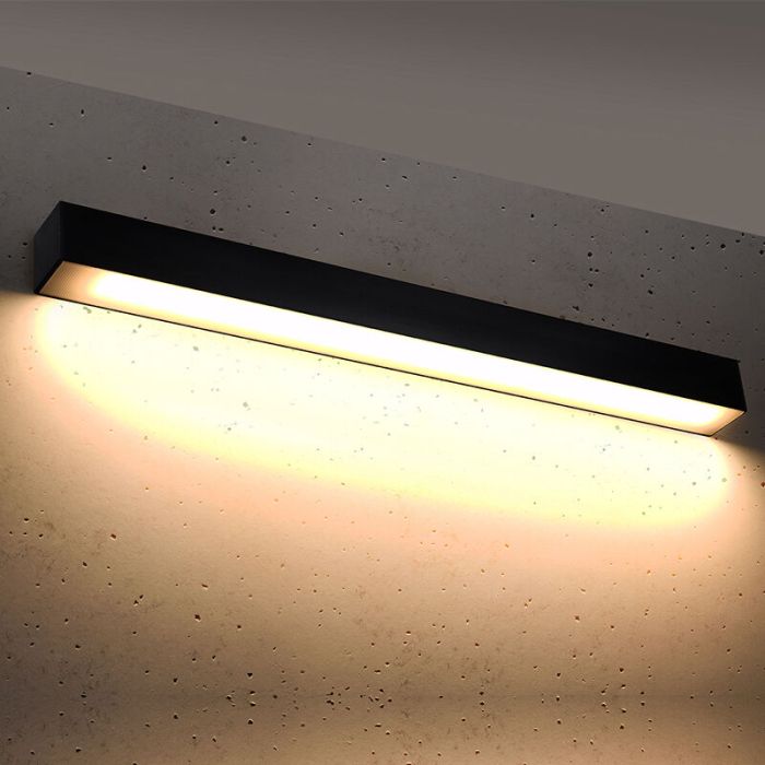 Aluminium wall light black, Mascha, 22W, 3000K LED