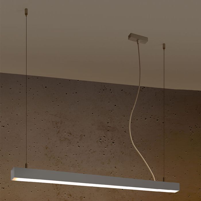 Aluminium pendant light grey, Mascha, 31W, 3000K LED