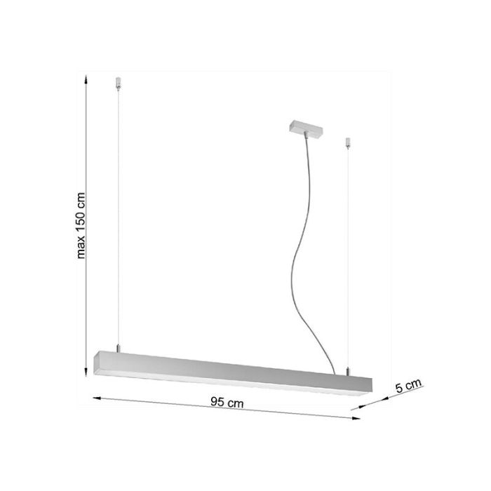 Aluminium pendant light grey, Mascha, 31W, 3000K LED