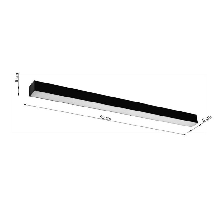 Aluminium ceiling light black, Mascha, 31W, 3000K LED