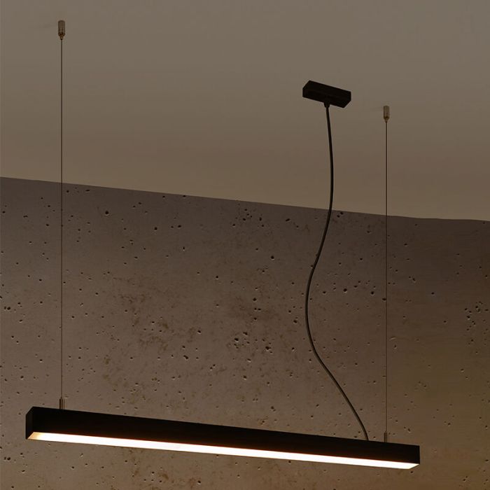 Aluminium pendant light black, Mascha, 38W, 3000K LED
