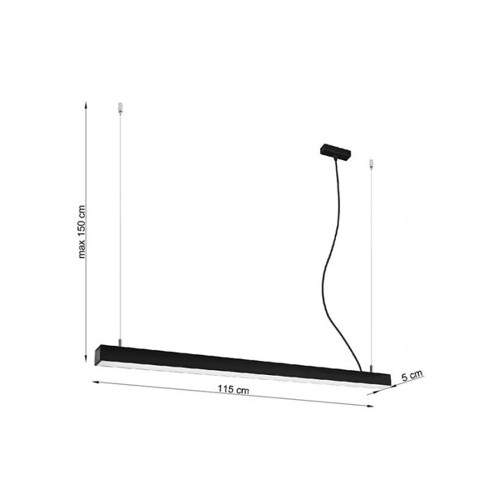 Aluminium pendant light black, Mascha, 38W, 3000K LED
