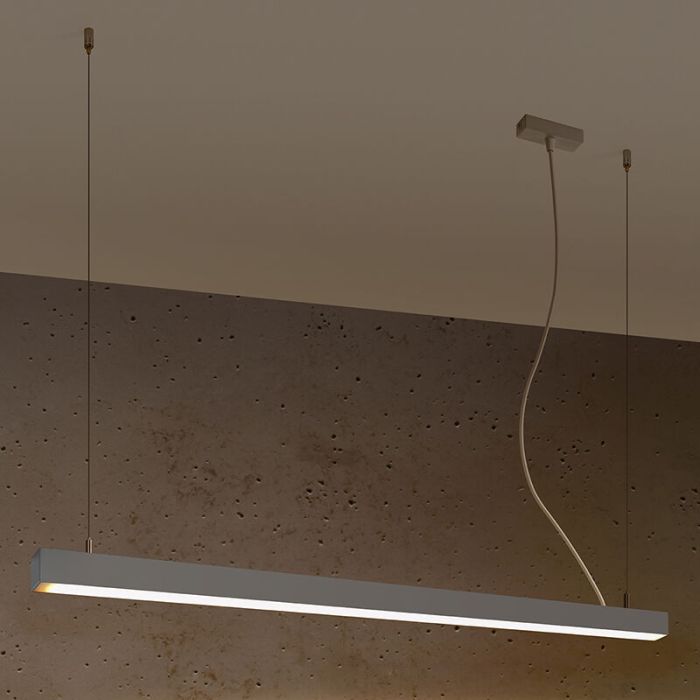 Aluminium pendant light grey, Mascha, 38W, 3000K LED
