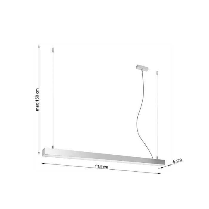 Aluminium pendant light grey, Mascha, 38W, 3000K LED