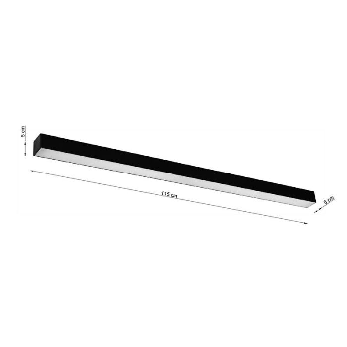 Aluminium ceiling light black, Mascha, 38W, 3000K LED