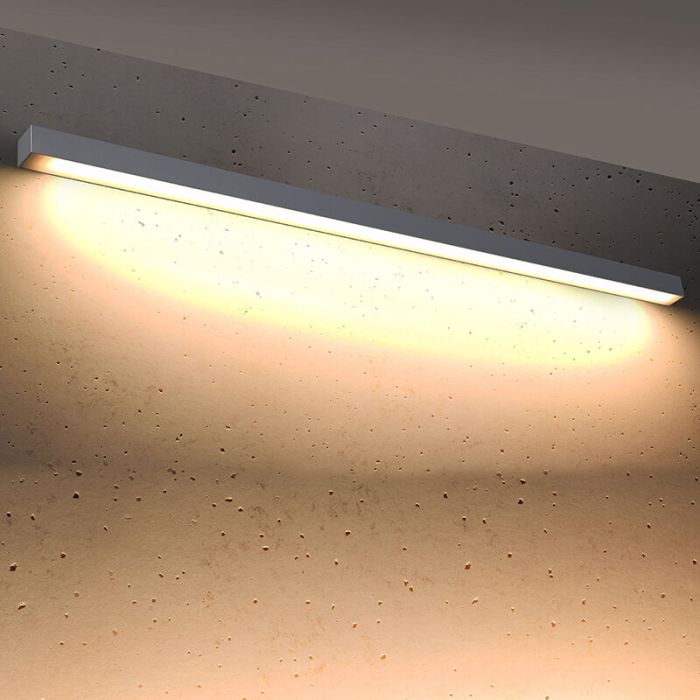 Aluminium wall light grey, Mascha, 48W, 3000K LED