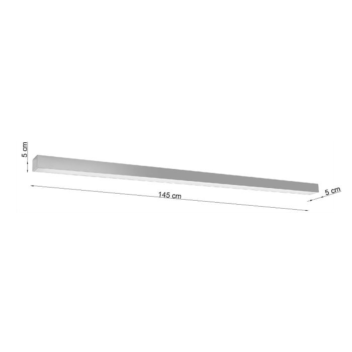 Aluminium ceiling light grey, Mascha, 48W, 3000K LED