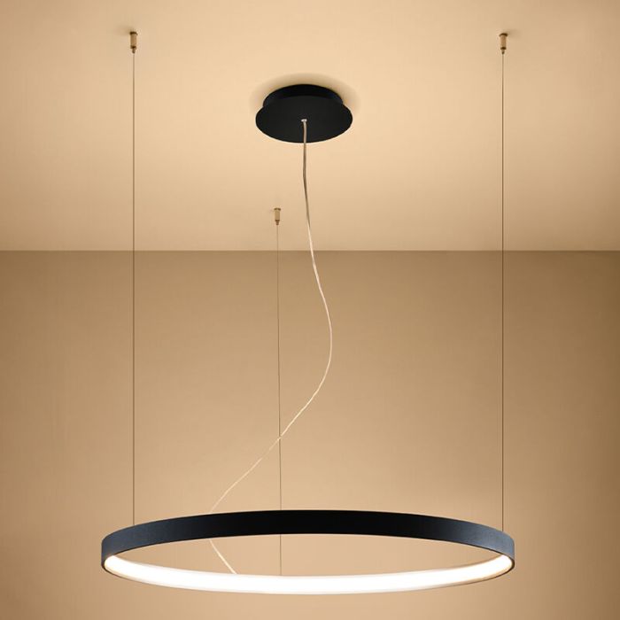 Aluminium pendant light black, Ringo, 50W, 3000K LED