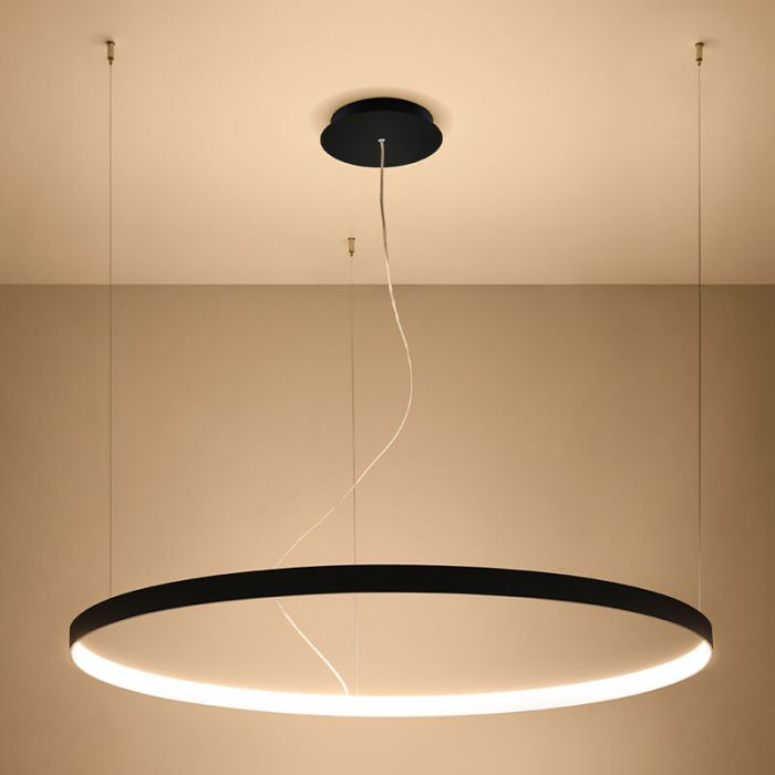 Aluminium pendant light black, Ringo, 70W, 3000K LED