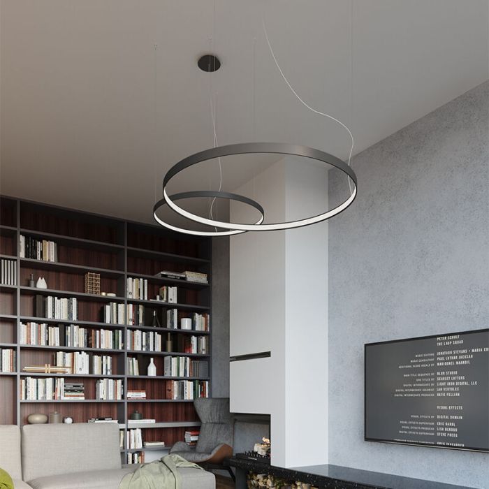 Aluminium pendant light black, Ringo, 70W, 3000K LED