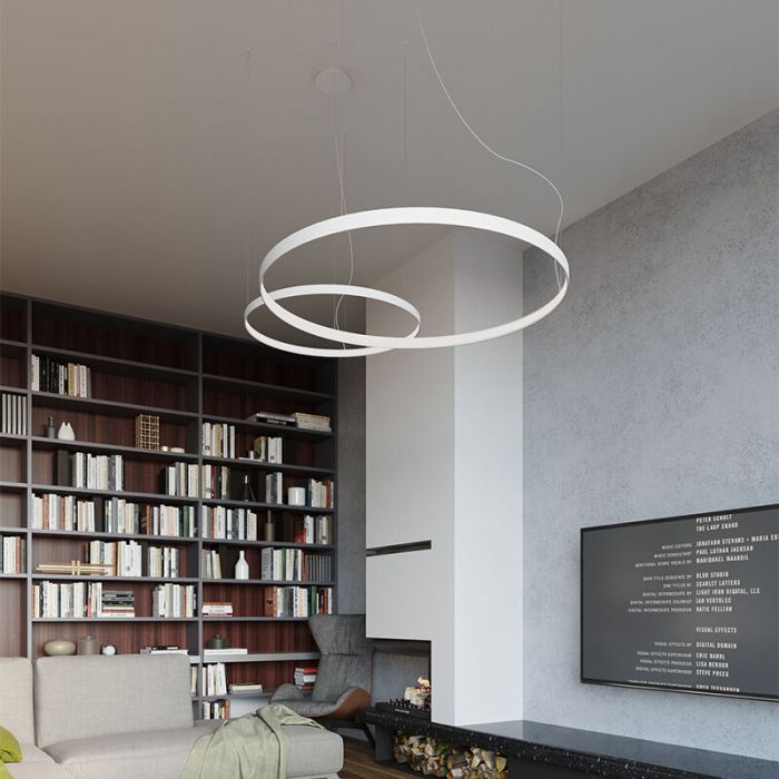 Aluminium pendant light white, Ringo, 70W, 3000K LED