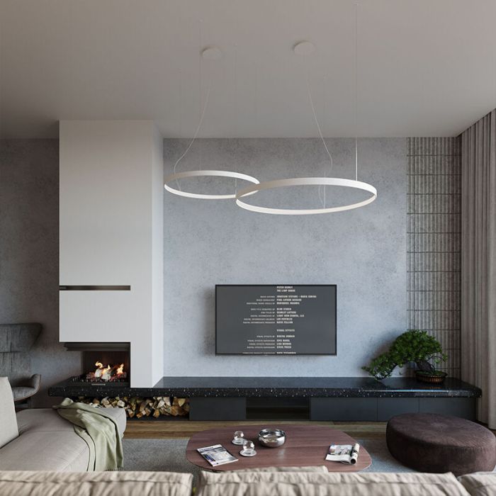 Aluminium pendant light white, Ringo, 70W, 3000K LED