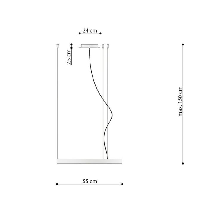 Aluminium pendant light white, Ringo, 30W, 3000K LED
