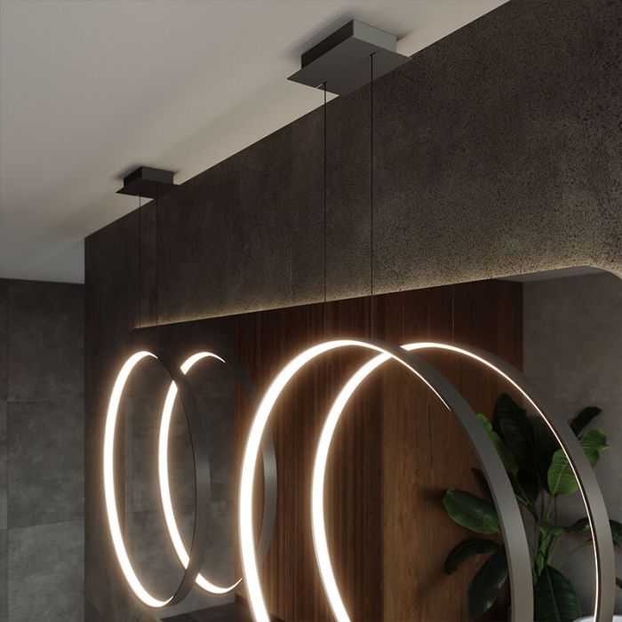 Aluminium pendant light black, Ringo, 30W, 3000K LED