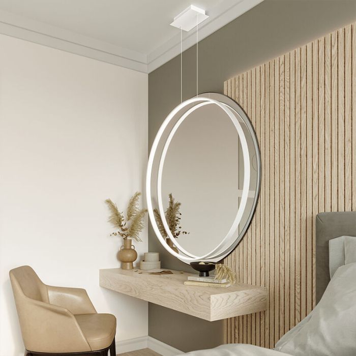 Aluminium pendant light white, Ringo, 50W, 3000K LED
