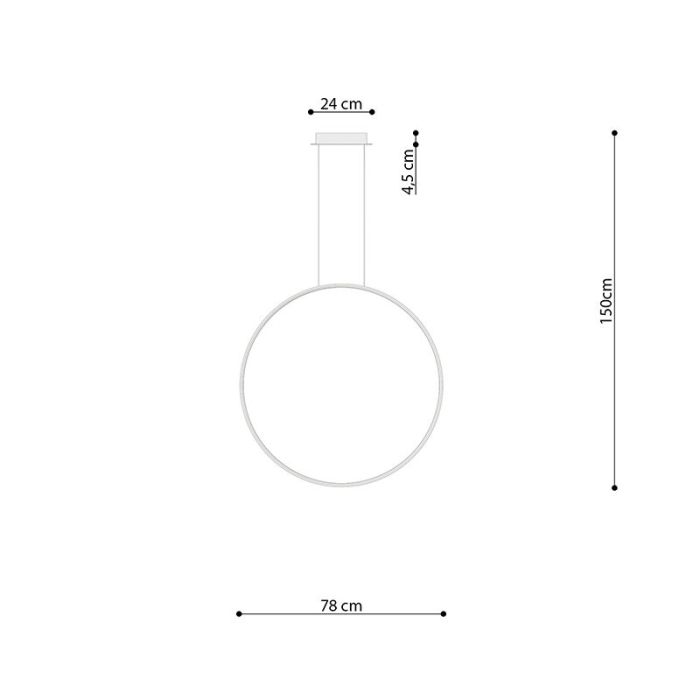 Aluminium pendant light white, Ringo, 50W, 3000K LED