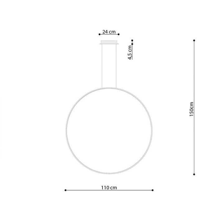 Aluminium pendant light black, Ringo, 70W, 3000K LED