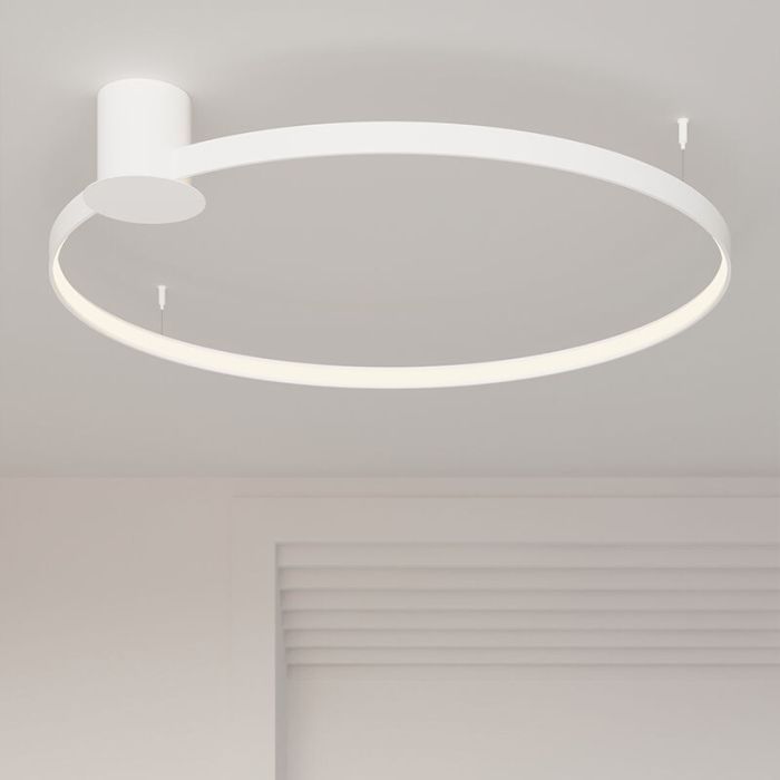Aluminium flush ceiling light white, Ringo, 30W, 3000K LED