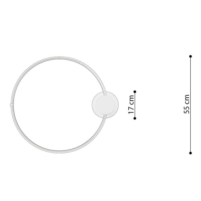 Aluminium flush ceiling light black, Ringo, 30W, 3000K LED